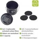 Kompostikori, 3 vaihdettavaa hajua neutraloivaa suodatinta, 6 l, Nero, WENKO