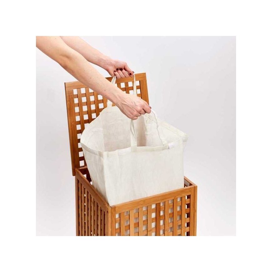 Bamboo Zeller 13438 pyykkikori 40 x 40 x 58 cm bambu – 5