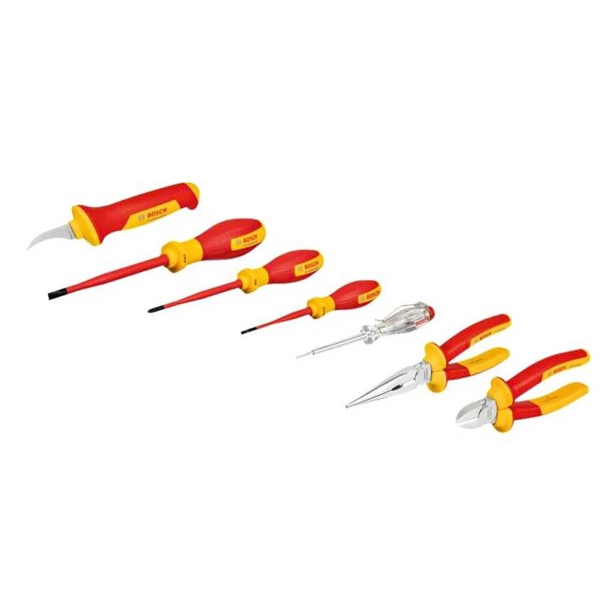 Bosch 7-piece pliers, screwdrivers and knife