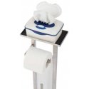 Wenko Steel Toilet paper holder with container and brush, stainless steel and glass