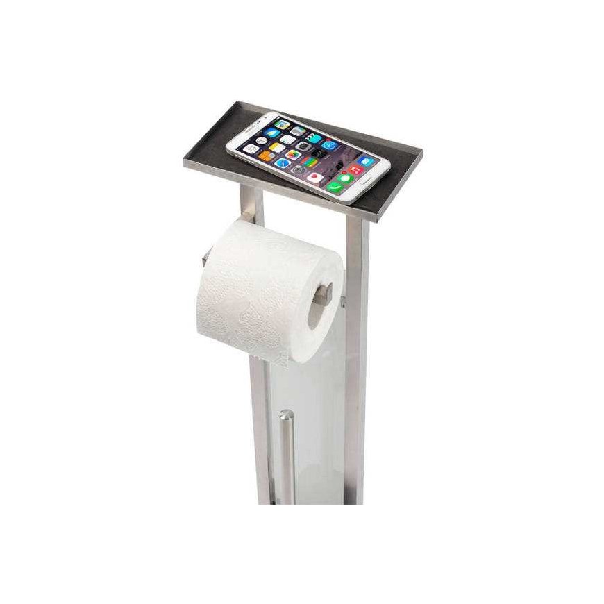 Weko Steel WC-paperiteline astialla ja harjalla, ruostumatonta terästä ja lasia – 3
