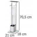 Wenko Steel Toilet paper holder with container and brush, stainless steel and glass