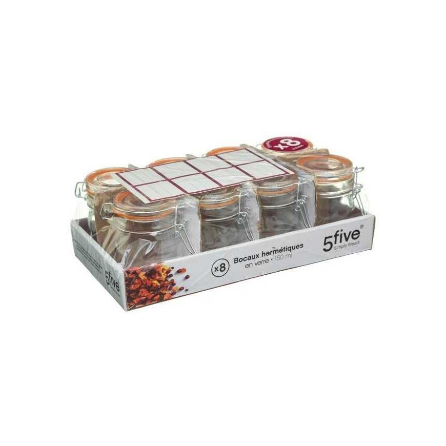 PIECES Glass jar with lid and clip, 150 ml, 8 pcs – 2