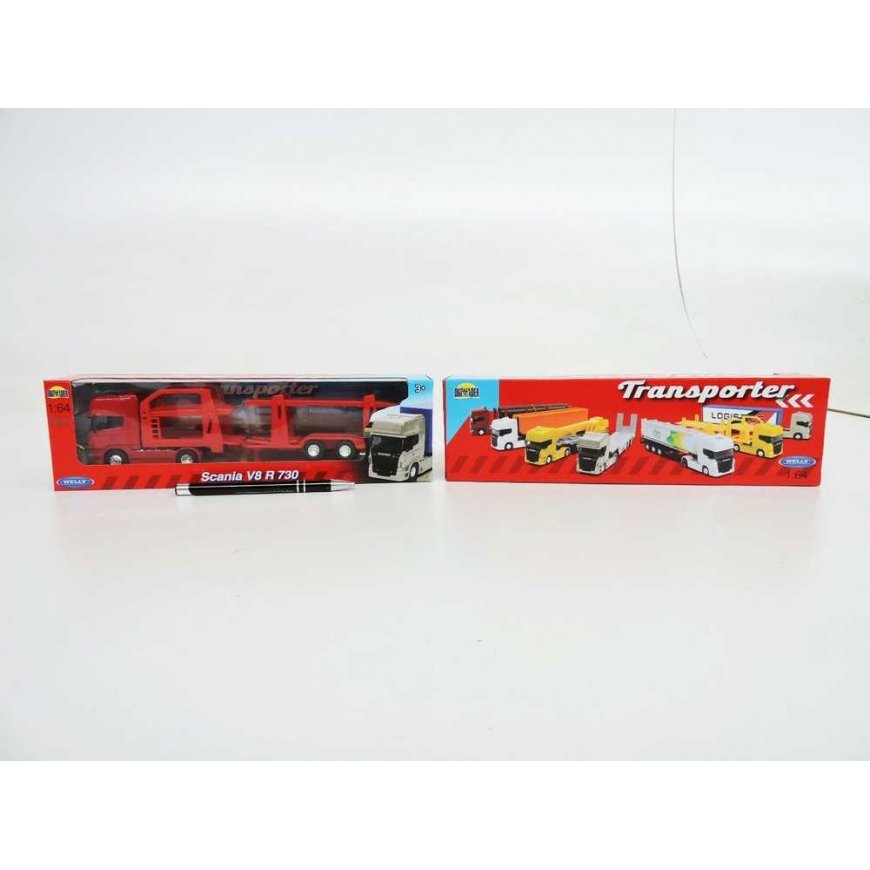 WELLY 1:64 truck Scania R730 trans 68023 80237