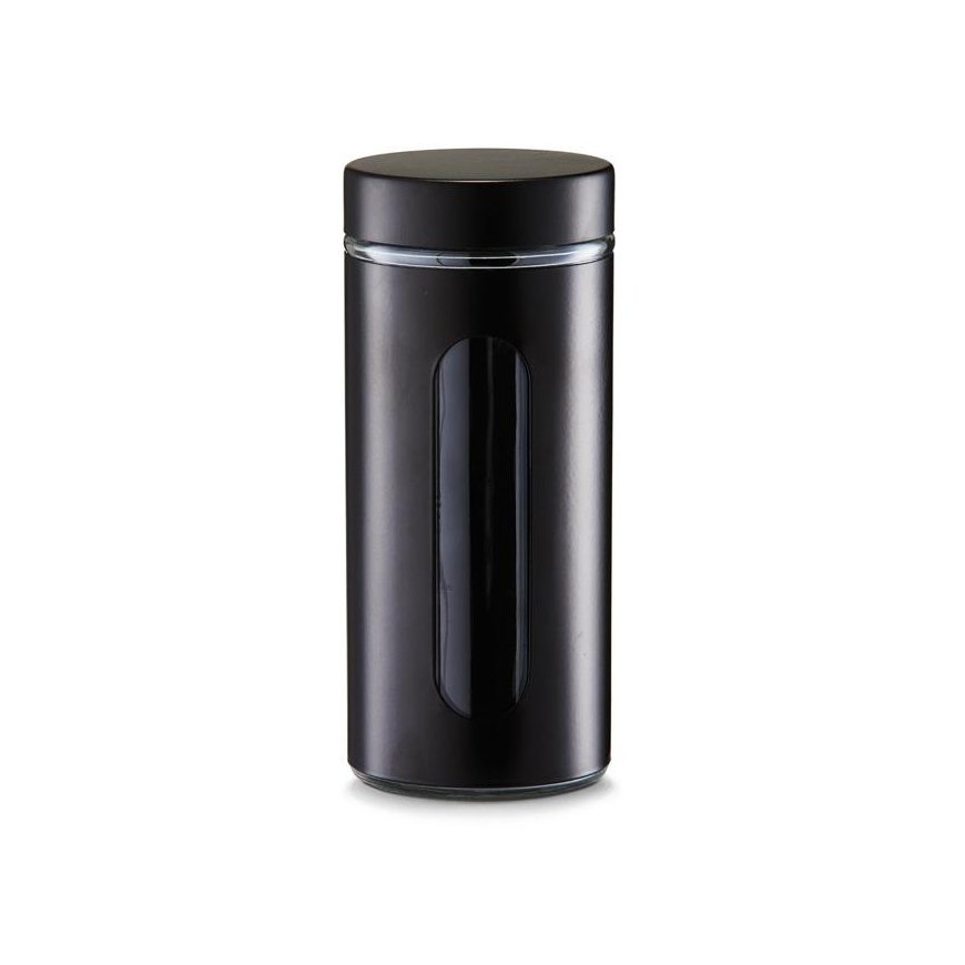 Storage container, glass, with lid, capacity 1.2 l, white, Zeller
