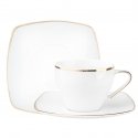 MARIAPAULA MODERNA COFFEE SET WITH GOLD LINE 6/18 White MARIAPAULA MODERNA COFFEE SET WITH GOLD LINE 6/18 White