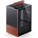 Jonsbo T6 PC Gehäuse, Mini-Tower, Mini-ITX, Tempered Glass, Holz - black