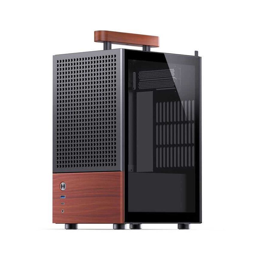 Jonsbo T6 PC Gehäuse, Mini-Tower, Mini-ITX, Tempered Glass, Holz - black – 2