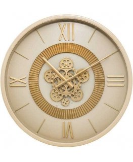 Atmosphera Beige wall clock with visible mechanism GIULIANA, Ø 50 cm