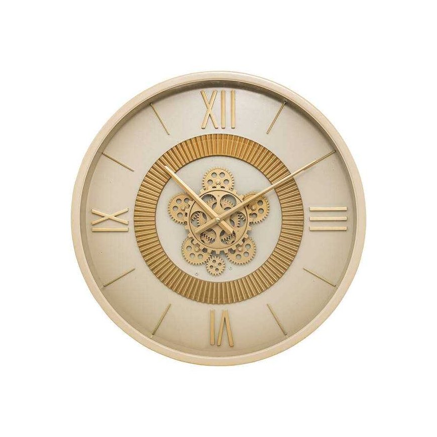Atmosphera Beige wall clock with visible mechanism GIULIANA, Ø 50 cm