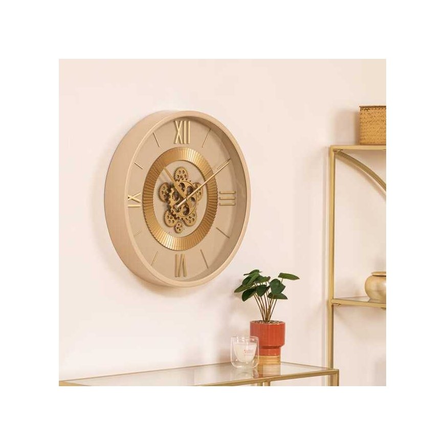 Atmosphera Beige wall clock with visible mechanism GIULIANA, Ø 50 cm – 2