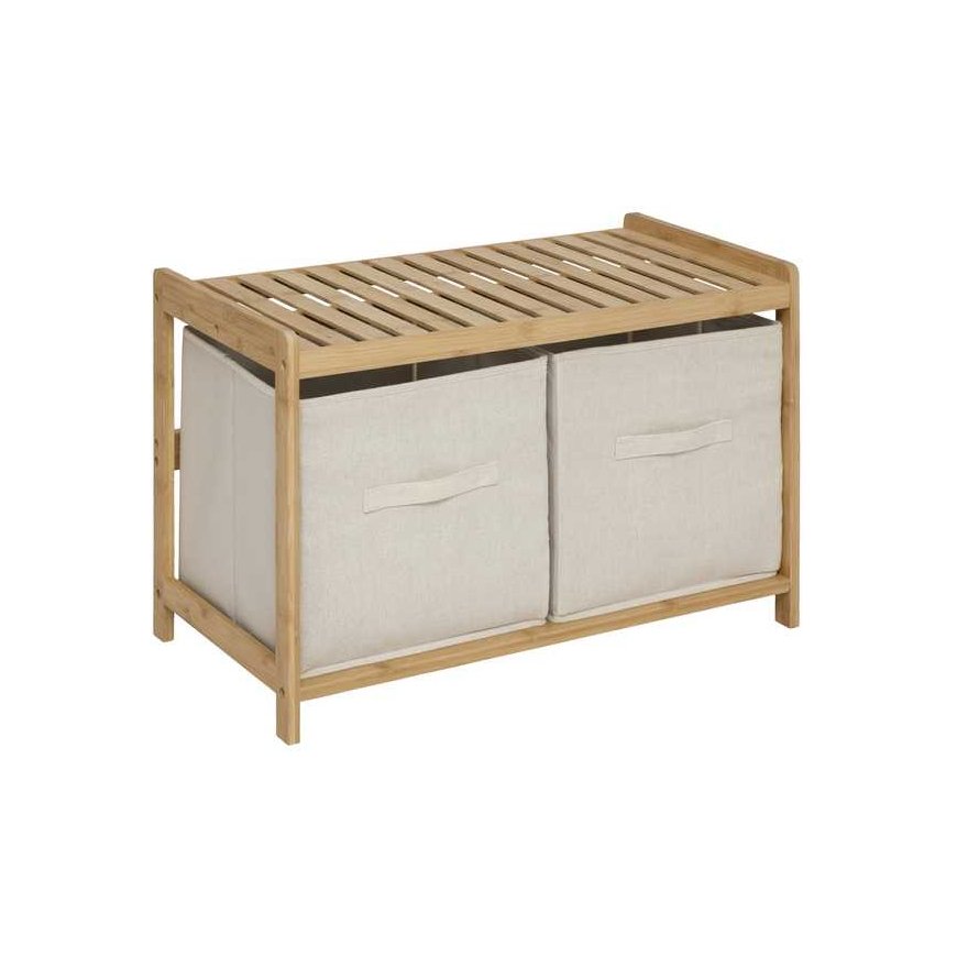 Bench TIDY BOX bathroom bench, 2 containers, 66.8 x 44 x 35 cm