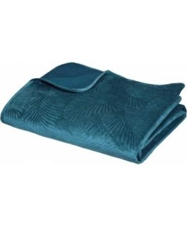 Dekoracja Domu Home decoration Leaf blue velvet bedspread 240x260 cm