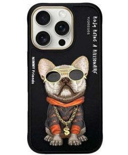 Nimmy Apple iPhone 16 Pro Max 6.9" phone case black Glasses Cool Dog