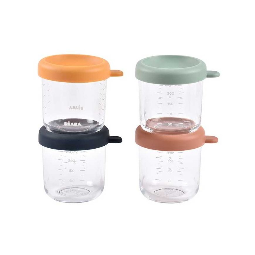 BEABA 4-PIECE GLASS CUPS SET (4 PCS. 250 ML), SUNRISE