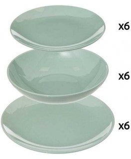 Secret De Gourmet COLORAMA pietų rinkinys 6 asmenims, mėtų spalvos, 18 elementų