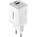 FoneKit GaN PD 48W kintamosios srovės adapteris, USB-C + USB-A, baltas FoneKit GaN PD 48W kintamosios srovės adapteris, USB-C + USB-A, baltas