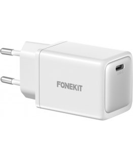 FoneKit GaN PD 45W AC power adapter, USB-C, white