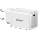 FoneKit GaN PD 45W -verkkovirtalaturi, USB-C, valkoinen FoneKit GaN PD 45W -verkkovirtalaturi, USB-C, valkoinen