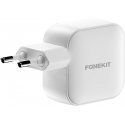 FoneKit GaN PD 70W -verkkovirtalaturi, USB-C + USB-C + USB-A, valkoinen FoneKit GaN PD 70W -verkkovirtalaturi, USB-C + USB-C + USB-A, valkoinen