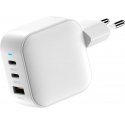 FoneKit GaN PD 70W -verkkovirtalaturi, USB-C + USB-C + USB-A, valkoinen FoneKit GaN PD 70W -verkkovirtalaturi, USB-C + USB-C + USB-A, valkoinen