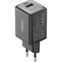 FoneKit GaN PD 48W kintamosios srovės adapteris, USB-C + USB-A, juodas