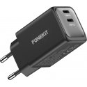 FoneKit GaN PD 48W -verkkovirtalaturi, USB-C + USB-C, musta FoneKit GaN PD 48W -verkkovirtalaturi, USB-C + USB-C, musta