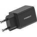 FoneKit GaN PD 48W AC power adapter, USB-C + USB-C, black