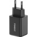 FoneKit GaN PD 48W kintamosios srovės adapteris, USB-C + USB-C, juodas