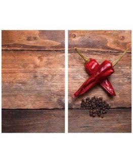 Virtuvės pagalvėlės Peppers, 2 vnt., stiklinė, 52 x 30 cm, Allstar