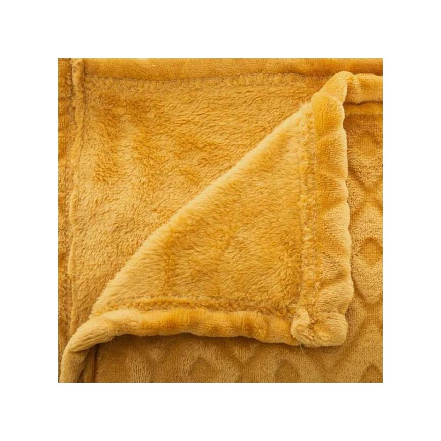 Dekoracja Domu Pehmeä viltti, viitta, päiväpeite, 3D-pleedi, keltainen, 180 x 230 cm – 3