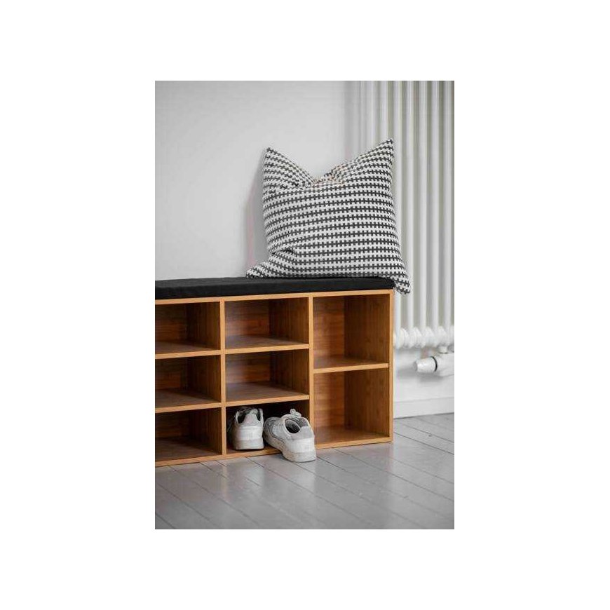 Kenkäkaappi mustalla kangasistuimella LOFT, ruskea, Weko – 2