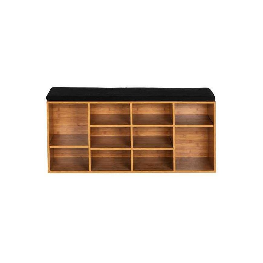 Kenkäkaappi mustalla kangasistuimella LOFT, ruskea, Weko – 3