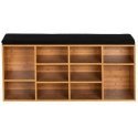 Shoe cabinet with black fabric seat LOFT, brown, Wenko Shoe cabinet with black fabric seat LOFT, brown, Wenko
