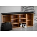 Kenkäkaappi mustalla kangasistuimella LOFT, ruskea, Weko