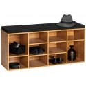 Shoe cabinet with black fabric seat LOFT, brown, Wenko Shoe cabinet with black fabric seat LOFT, brown, Wenko