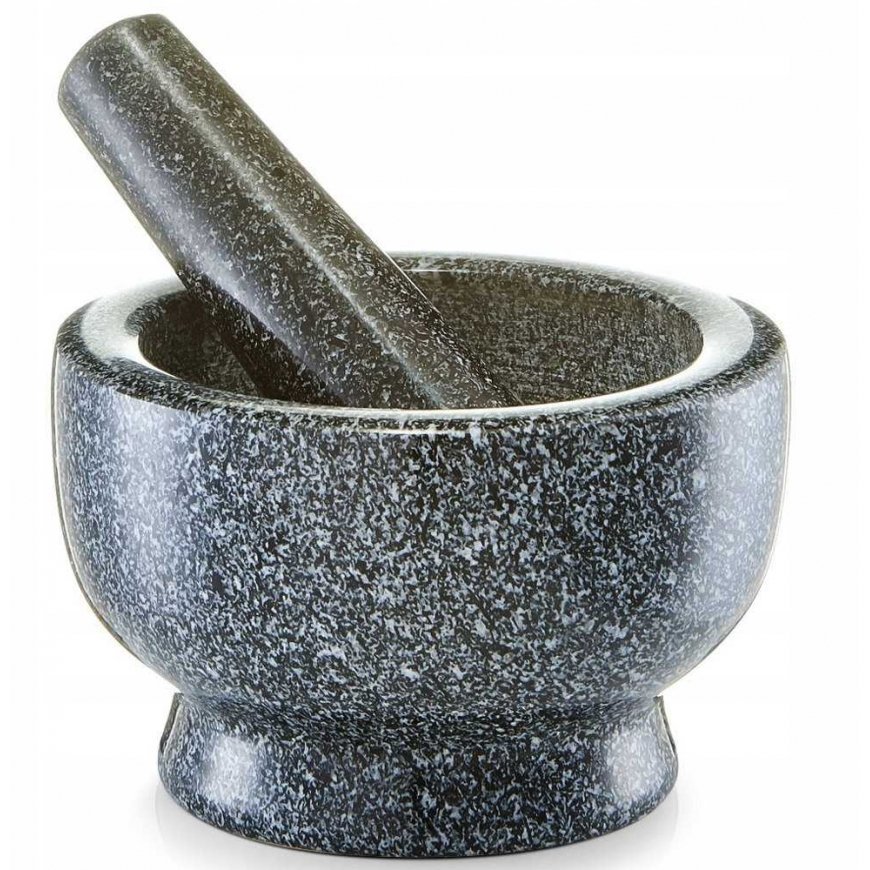 Dark Granite-colored kitchen mortar GRANIT with pestle, ZELLER – 3
