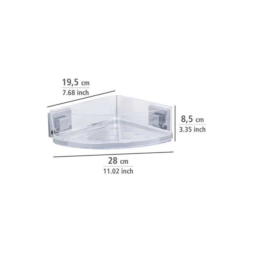 Corner bathroom shelf QUADRO, Vacuum-Loc, WENKO – 3