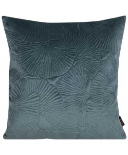 Eurofirany VELVET / 58 Soft velvet pillowcase with embossed ginkgo leaf pattern, 45X45 cm, color: dark mint