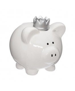 Atmosphera Piggy Bank with corn, white color