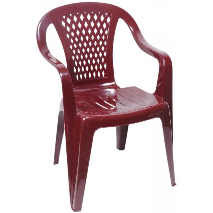 Ołer Garden chair plastic Diamond burgundy
