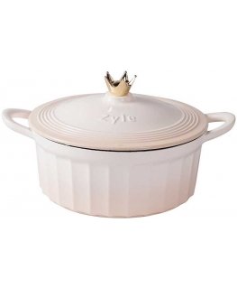 Round enameled cast iron pot Zyle ZY13KI Ø28, white, 5.5 l