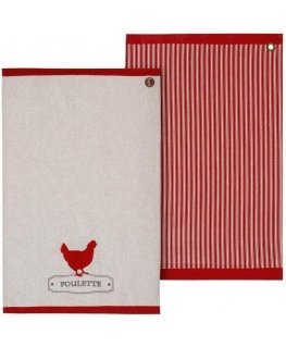Cotton POULETTE puuvillaiset keittiöpyyhkeet, 45 x 70 cm, 2 kpl.