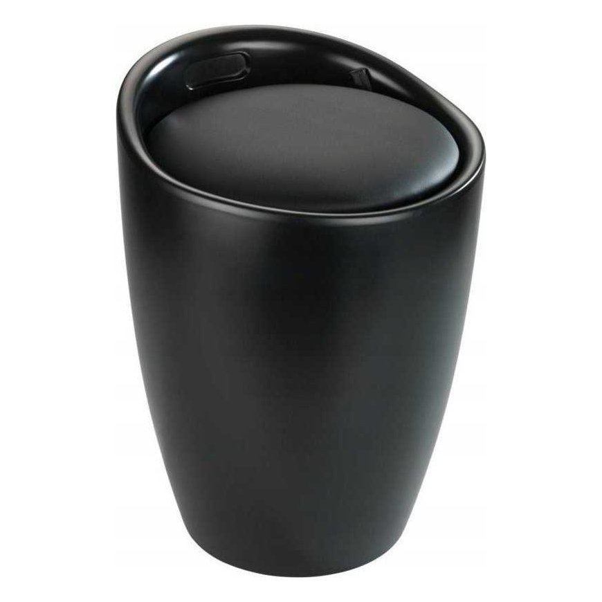 Pyykkikori istuimella CANDY, musta matto, 2in1, WENKO
