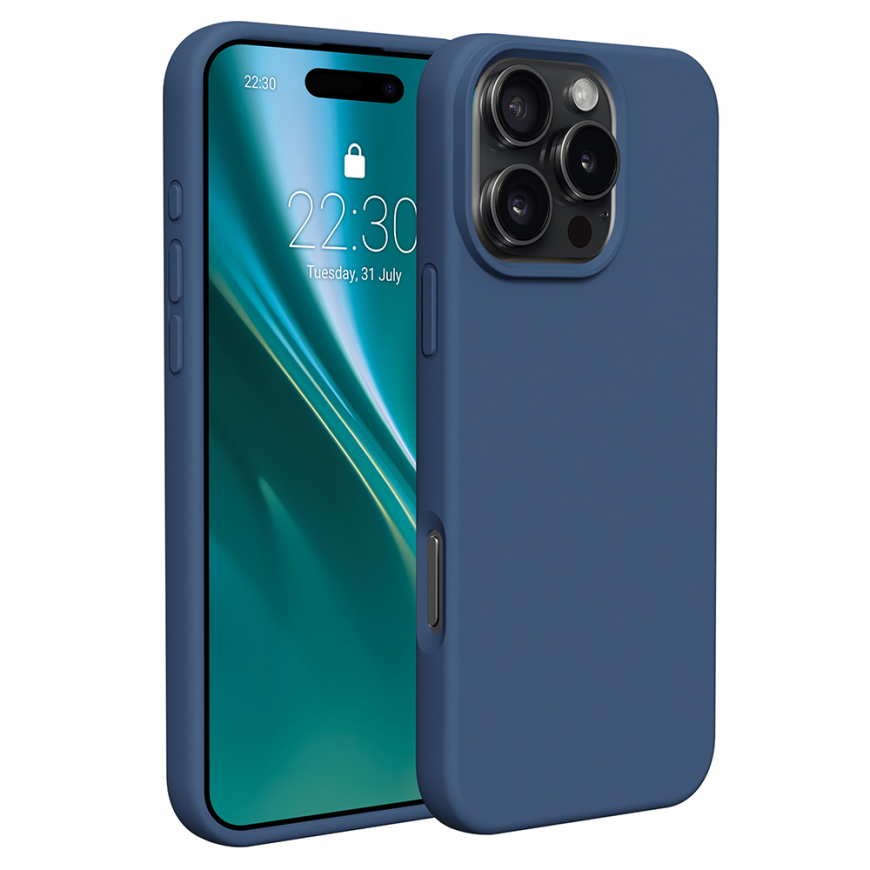 Telforceone Etteri silikonikuori iPhone 16 Pro Max 6.9" tummansiniselle