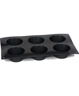 Patisse muffin tin 29 x 17 cm black silicone 6 pockets