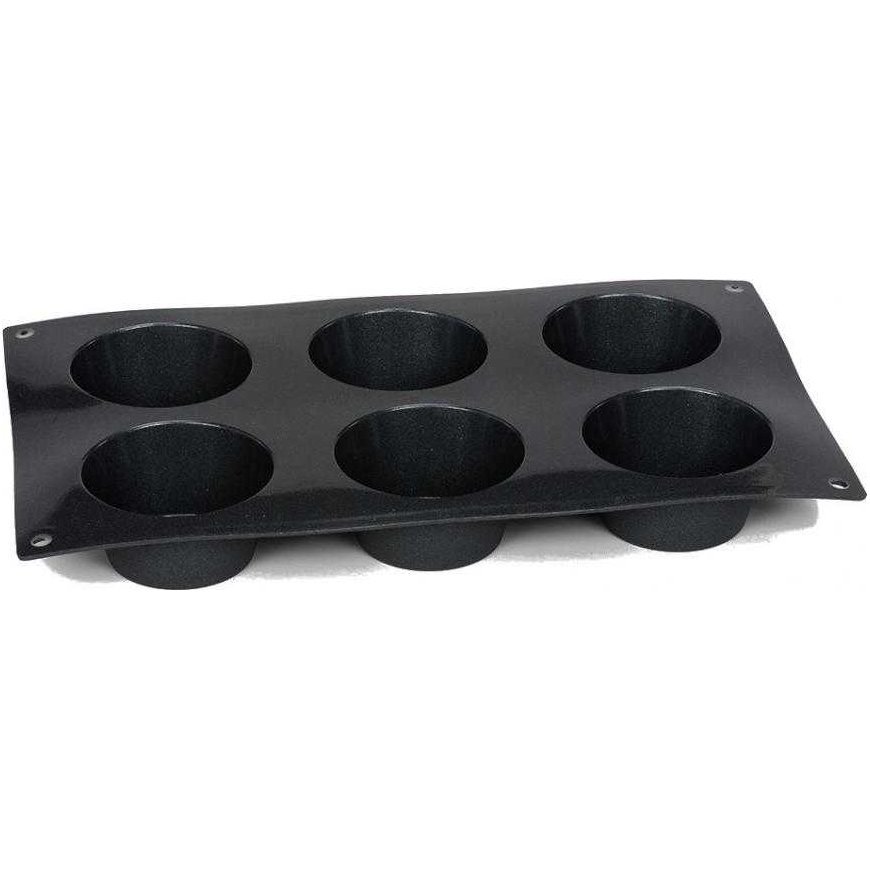 Patisse muffin tin 29 x 17 cm black silicone 6 pockets