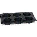 Patisse bandelės formos 29 x 17 cm juodo silikono 6 kišenės Patisse bandelės formos 29 x 17 cm juodo silikono 6 kišenės