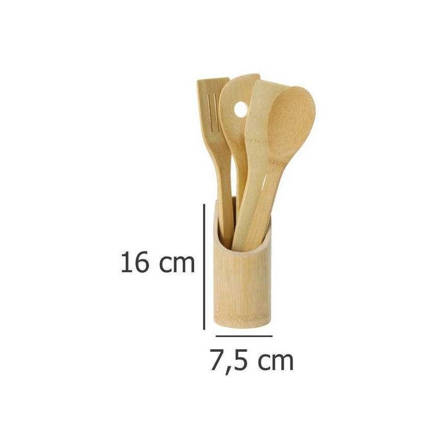 Dekoracja Domu Bamboo Bambuko aksesuarų rinkinys, 5 elementai, virtuvės reikmenys – 3