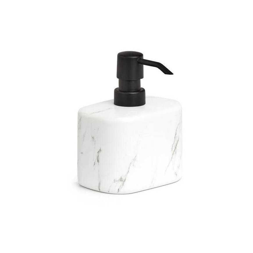 Zeller soap dispenser "marble", ceramic, white, 11x8.1x13.2 cm